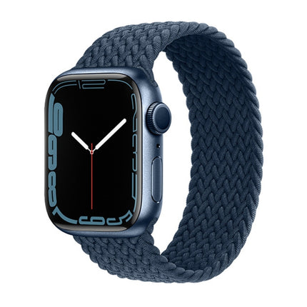 Nylon Single-turn Braided Watch Band For Apple Watch Ultra 49mm&Watch Ultra 2 49mm / Series 9&8&7 45mm / SE 3&SE 2&6&SE&5&4 44mm / 3&2&1 42mm, Length:S 138mm (Starlight Blue)-garmade.com