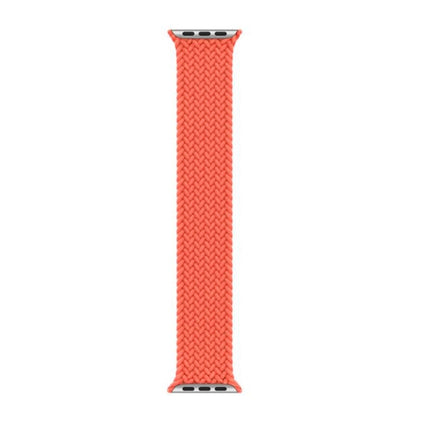 Nylon Single-turn Braided Watch Band For Apple Watch Ultra 49mm&Watch Ultra 2 49mm / Series 9&8&7 45mm / SE 3&SE 2&6&SE&5&4 44mm / 3&2&1 42mm, Length:S 138mm (Electric Orange)-garmade.com