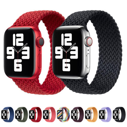 Nylon Single-turn Braided Watch Band For Apple Watch Ultra 49mm&Watch Ultra 2 49mm / Series 9&8&7 45mm / SE 3&SE 2&6&SE&5&4 44mm / 3&2&1 42mm, Length:L 170mm (Starlight Blue)-garmade.com