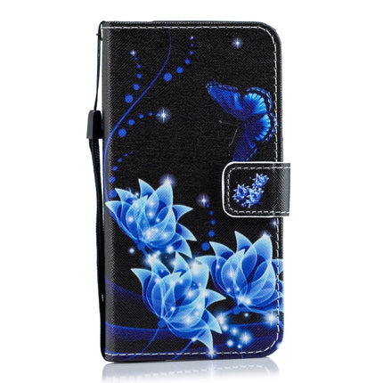 Horizontal Flip Leather Case with Holder & Card Slots & Wallet For iPhone 12 / 12 Pro(Blue Folwer)-garmade.com