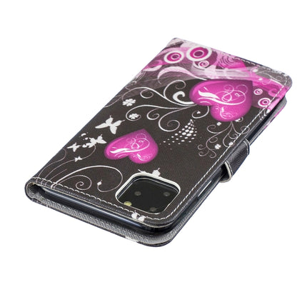 Horizontal Flip Leather Case with Holder & Card Slots & Wallet For iPhone 12 / 12 Pro(Peach Heart)-garmade.com
