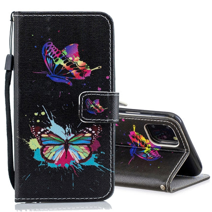 Horizontal Flip Leather Case with Holder & Card Slots & Wallet For iPhone 12 / 12 Pro(Colored Butterfly)-garmade.com