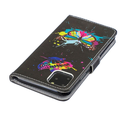 Horizontal Flip Leather Case with Holder & Card Slots & Wallet For iPhone 12 / 12 Pro(Colored Butterfly)-garmade.com