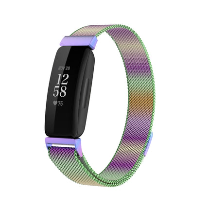 For Fitbit Inspire 2 Milanese Replacement Wrist Strap Watchband, Size:S(Colorful)-garmade.com