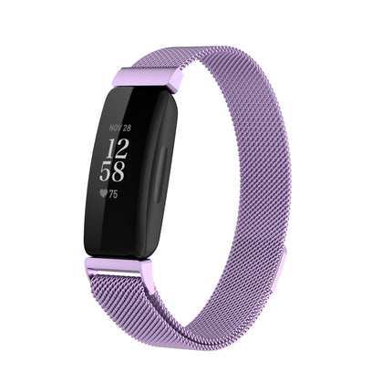 For Fitbit Inspire 2 Milanese Replacement Wrist Strap Watchband, Size:S(Light Purple)-garmade.com