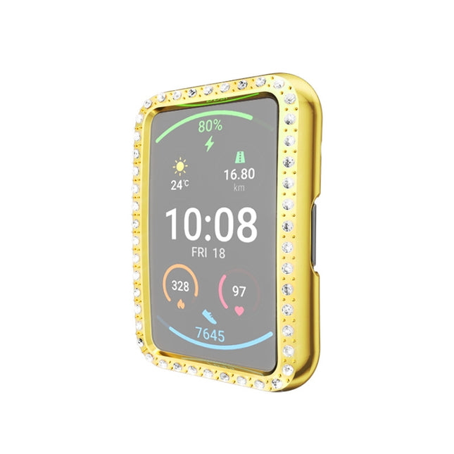 For Huawei Watch Fit Single Row Diamond PC Protective Case Cover(Gold)-garmade.com
