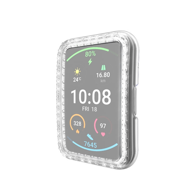 For Huawei Watch Fit Single Row Diamond PC Protective Case Cover(Transparent)-garmade.com