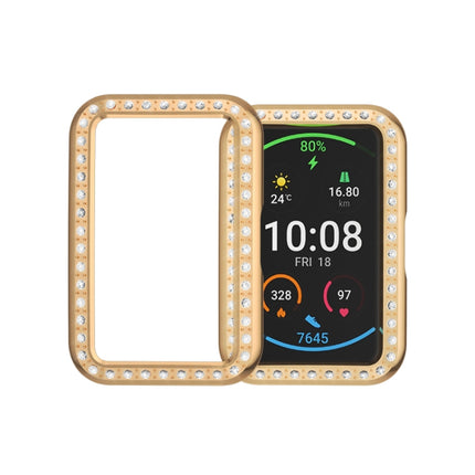 For Huawei Watch Fit Single Row Diamond PC Protective Case Cover(Gold)-garmade.com