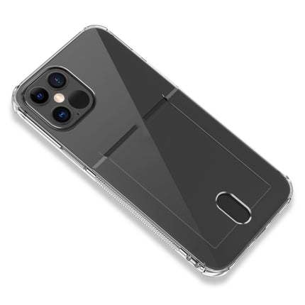 TPU Transparent Protective Case with Card Slots For iPhone 12 Mini(Black)-garmade.com
