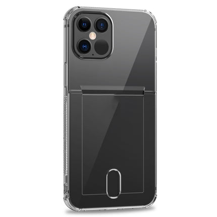 TPU Transparent Protective Case with Card Slots For iPhone 12 Mini(Black)-garmade.com