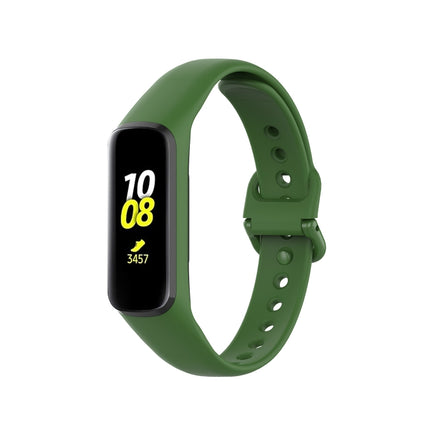 For Samsung Galaxy Fit 2 Silicone Replacement Wrist Strap Watchband(Dark Green)-garmade.com