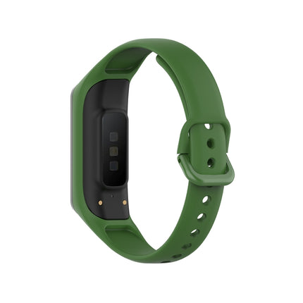 For Samsung Galaxy Fit 2 Silicone Replacement Wrist Strap Watchband(Dark Green)-garmade.com