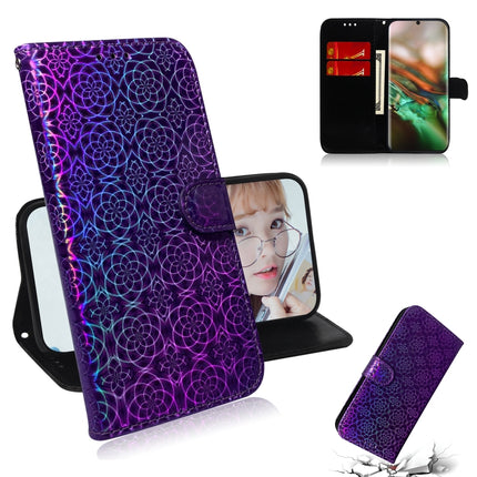 For Galaxy Note 10 Solid Color Colorful Magnetic Buckle Horizontal Flip PU Leather Case with Holder & Card Slots & Wallet & Lanyard(Purple)-garmade.com