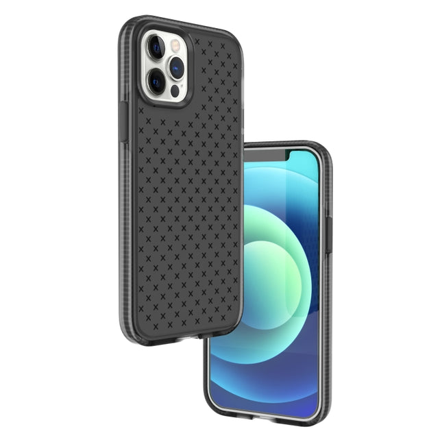 Shockproof Grid Texture TPU Protective Case For iPhone 12 mini(Black)-garmade.com