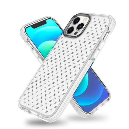 Shockproof Grid Texture TPU Protective Case For iPhone 12 mini(White)-garmade.com