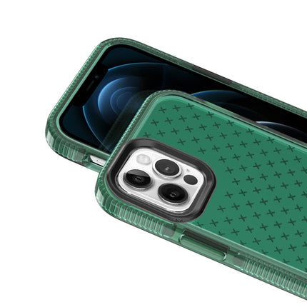 Shockproof Grid Texture TPU Protective Case For iPhone 12 / 12 Pro(Green)-garmade.com