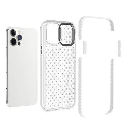Shockproof Grid Texture TPU Protective Case For iPhone 12 / 12 Pro(White)-garmade.com