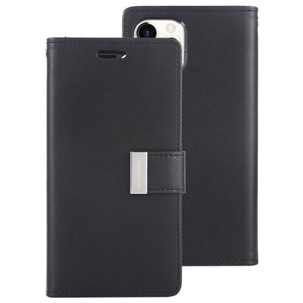 For iPhone 11 Pro Max MERCURY GOOSPERY RICH DIARY Crazy Horse Texture Horizontal Flip Leather Case with Holder & Card Slots & Wallet(Black)-garmade.com