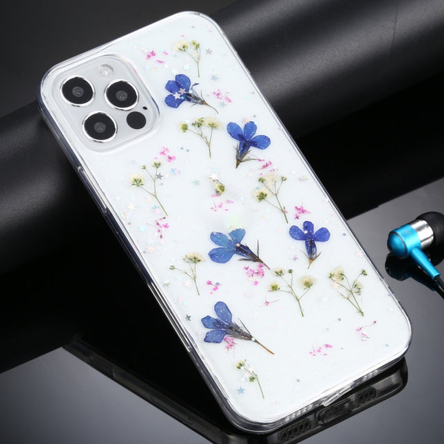 Gypsophila Flowers Pattern TPU Protective Case For iPhone 11 Pro(Blue)-garmade.com