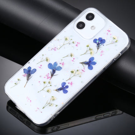 Gypsophila Flowers Pattern TPU Protective Case For iPhone 12 mini(Blue)-garmade.com