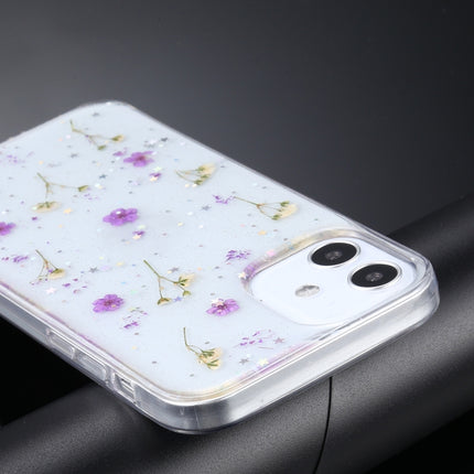 Gypsophila Flowers Pattern TPU Protective Case For iPhone 12 mini(Purple)-garmade.com