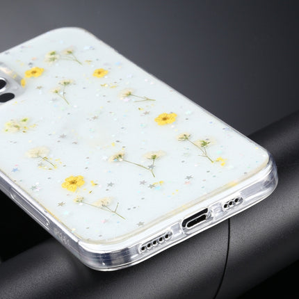 Gypsophila Flowers Pattern TPU Protective Case For iPhone 12 / 12 Pro(Yellow)-garmade.com
