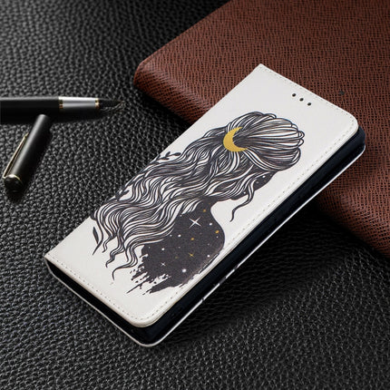 For Samsung Galaxy Note20 Ultra Colored Drawing Pattern Invisible Magnetic Horizontal Flip PU Leather Case with Holder & Card Slots & Wallet(Girl)-garmade.com