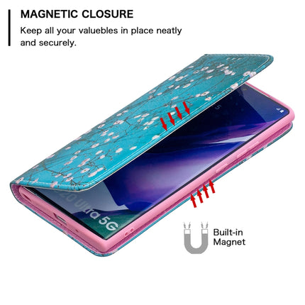 For Samsung Galaxy Note20 Ultra Colored Drawing Pattern Invisible Magnetic Horizontal Flip PU Leather Case with Holder & Card Slots & Wallet(Plum Blossom)-garmade.com
