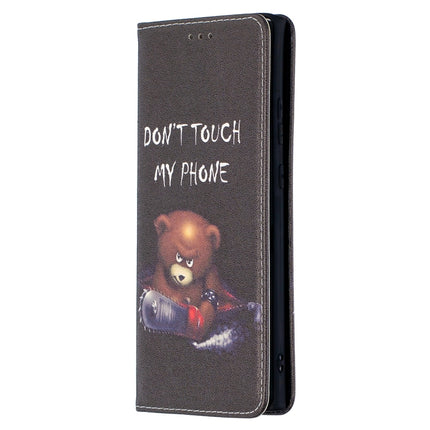 For Samsung Galaxy Note20 Ultra Colored Drawing Pattern Invisible Magnetic Horizontal Flip PU Leather Case with Holder & Card Slots & Wallet(Bear)-garmade.com