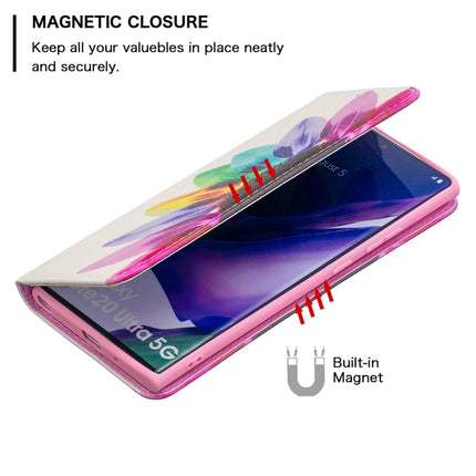 For Samsung Galaxy Note20 Ultra Colored Drawing Pattern Invisible Magnetic Horizontal Flip PU Leather Case with Holder & Card Slots & Wallet(Sun Flower)-garmade.com