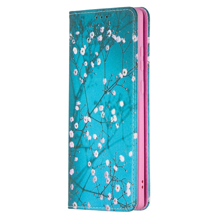 For Samsung Galaxy Note20 Colored Drawing Pattern Invisible Magnetic Horizontal Flip PU Leather Case with Holder & Card Slots & Wallet(Plum Blossom)-garmade.com