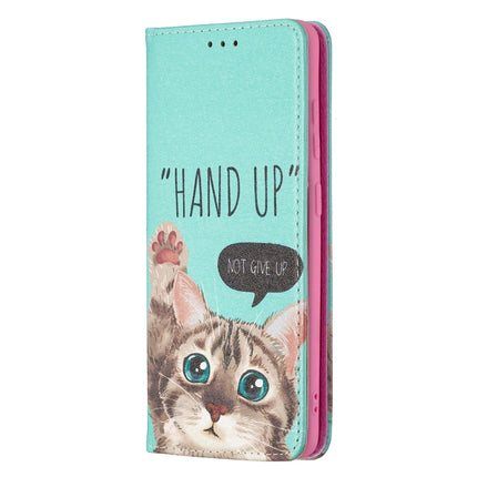 For Samsung Galaxy S20 Colored Drawing Pattern Invisible Magnetic Horizontal Flip PU Leather Case with Holder & Card Slots & Wallet(Cat)-garmade.com