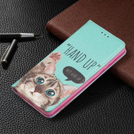 For Samsung Galaxy S20 Colored Drawing Pattern Invisible Magnetic Horizontal Flip PU Leather Case with Holder & Card Slots & Wallet(Cat)-garmade.com