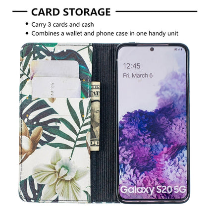 For Samsung Galaxy S20 Colored Drawing Pattern Invisible Magnetic Horizontal Flip PU Leather Case with Holder & Card Slots & Wallet(Red Leaves)-garmade.com
