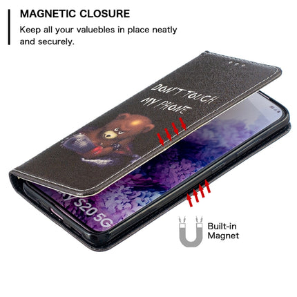 For Samsung Galaxy S20 Colored Drawing Pattern Invisible Magnetic Horizontal Flip PU Leather Case with Holder & Card Slots & Wallet(Bear)-garmade.com