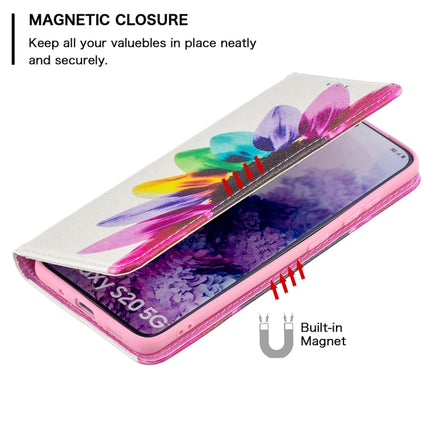 For Samsung Galaxy S20 Colored Drawing Pattern Invisible Magnetic Horizontal Flip PU Leather Case with Holder & Card Slots & Wallet(Sun Flower)-garmade.com