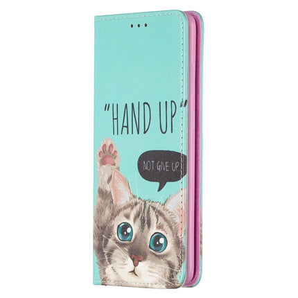 For Samsung Galaxy S20 Plus Colored Drawing Pattern Invisible Magnetic Horizontal Flip PU Leather Case with Holder & Card Slots & Wallet(Cat)-garmade.com