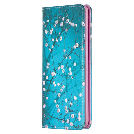 For Samsung Galaxy S20 Plus Colored Drawing Pattern Invisible Magnetic Horizontal Flip PU Leather Case with Holder & Card Slots & Wallet(Plum Blossom)-garmade.com
