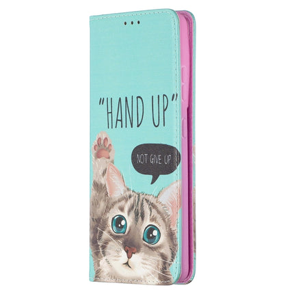 For Samsung Galaxy S20 Ultra Colored Drawing Pattern Invisible Magnetic Horizontal Flip PU Leather Case with Holder & Card Slots & Wallet(Cat)-garmade.com