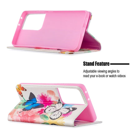 For Samsung Galaxy S20 Ultra Colored Drawing Pattern Invisible Magnetic Horizontal Flip PU Leather Case with Holder & Card Slots & Wallet(Two Butterflies)-garmade.com