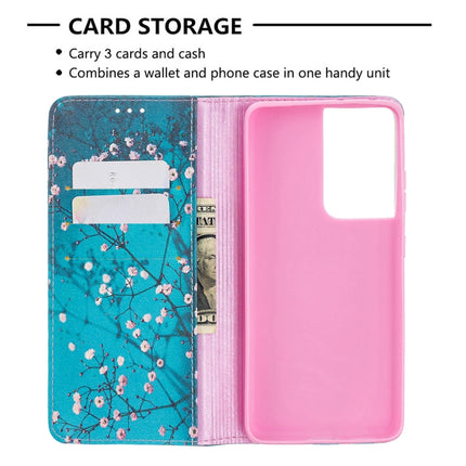 For Samsung Galaxy S20 Ultra Colored Drawing Pattern Invisible Magnetic Horizontal Flip PU Leather Case with Holder & Card Slots & Wallet(Plum Blossom)-garmade.com