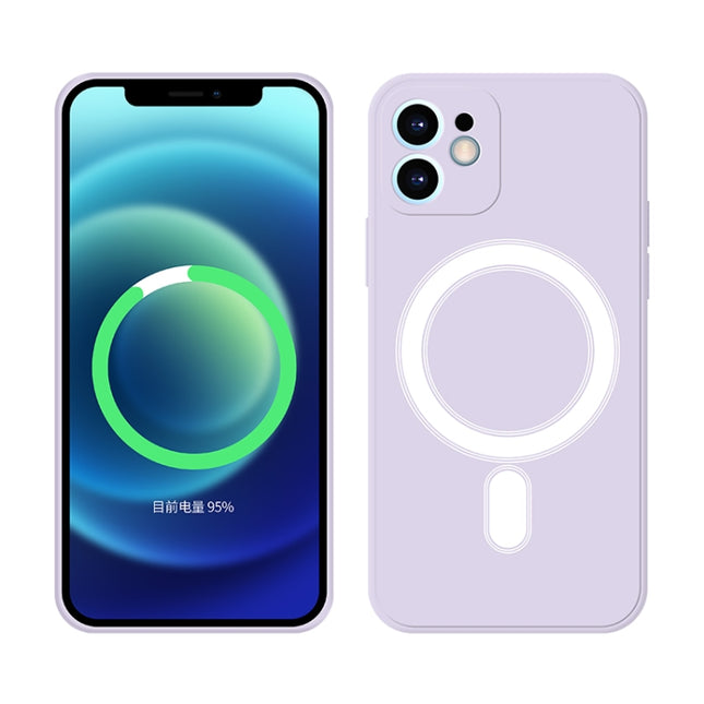 Silicone Full Coverage Shockproof Magsafe Case For iPhone 11 Pro(Light Purple)-garmade.com