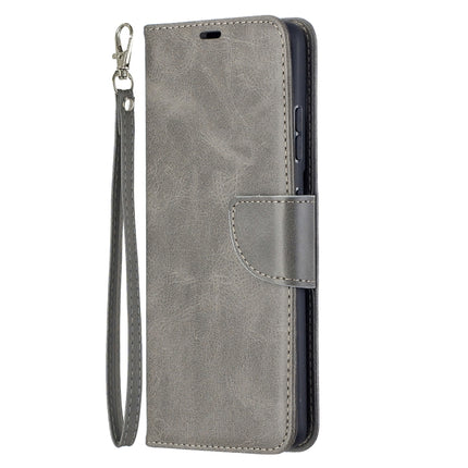 For Samsung Galaxy S21 Ultra 5G Lambskin Texture Pure Color Horizontal Flip PU Leather Case with Holder & Card Slots & Wallet & Lanyard(Grey)-garmade.com