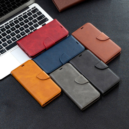 For Samsung Galaxy S21 Ultra 5G Lambskin Texture Pure Color Horizontal Flip PU Leather Case with Holder & Card Slots & Wallet & Lanyard(Grey)-garmade.com