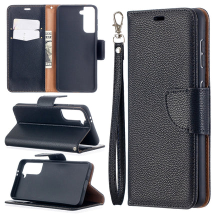 For Samsung Galaxy S21 5G Litchi Texture Pure Color Horizontal Flip Leather Case with Holder & Card Slots & Wallet & Lanyard(Black)-garmade.com