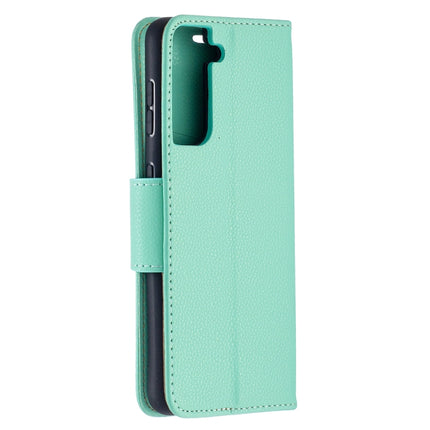For Samsung Galaxy S21 5G Litchi Texture Pure Color Horizontal Flip Leather Case with Holder & Card Slots & Wallet & Lanyard(Green)-garmade.com