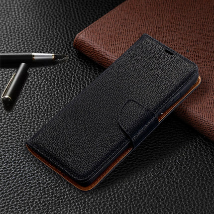 For Samsung Galaxy S21 Ultra 5G Litchi Texture Pure Color Horizontal Flip Leather Case with Holder & Card Slots & Wallet & Lanyard(Black)-garmade.com