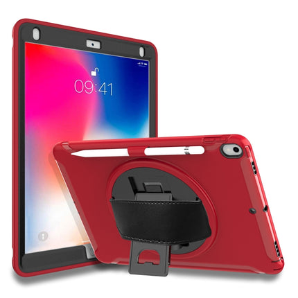 For iPad Pro 10.5 inch 360 Degree Rotation PC+TPU Protective Cover with Holder & Hand Strap(Red)-garmade.com