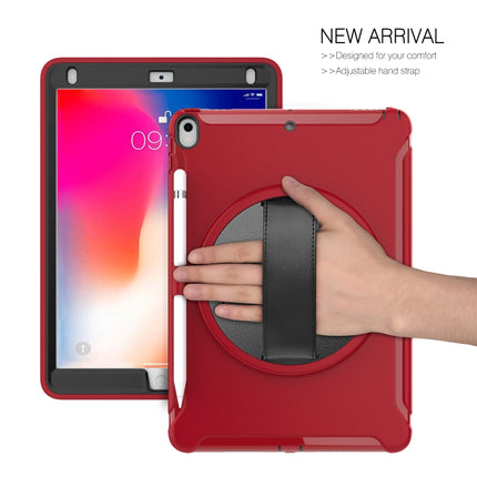 For iPad Pro 10.5 inch 360 Degree Rotation PC+TPU Protective Cover with Holder & Hand Strap(Red)-garmade.com