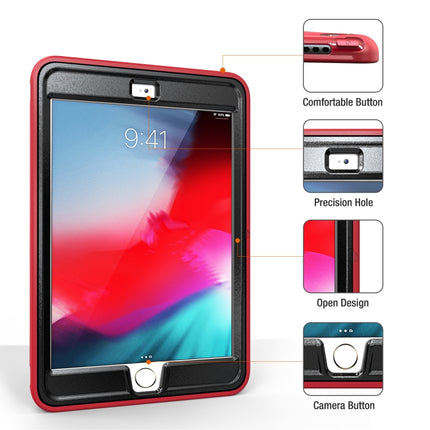 For iPad mini 3 & 2 & 1 360 Degree Rotation PC+TPU Protective Cover with Holder & Hand Strap(Red)-garmade.com
